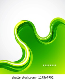 Green eco wave abstract vector background