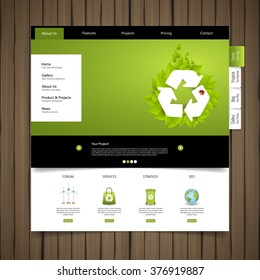 Green eco website design. 