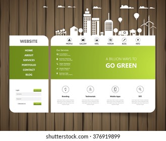 Green eco website design. 