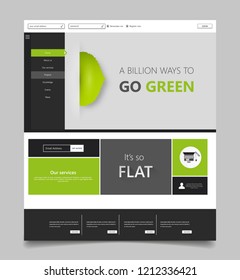 Green eco website with eco logo design