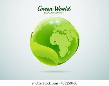 Green eco world. global. planet earth leaf .Ecology concept