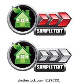 green eco-friendly home red and white arrow nameplates