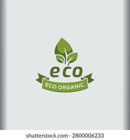 A green eco-friendly logo featuring a stylized leaf icon above the word 