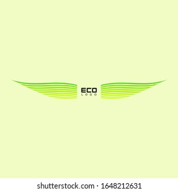 Green eco-friendly logo with leaf patterns for business posts and presentations, natural logo, green abstract logo
