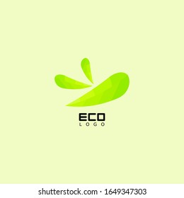 Green eco-friendly logo with leaf patterns for business, natural logo, green abstract logo