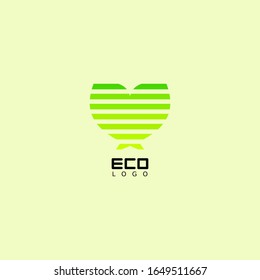 Green eco-friendly logo with leaf patterns for business, natural logo, green abstract logo