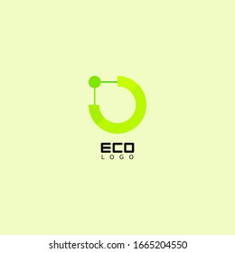 Green eco-friendly logo with leaf patterns for business, natural logo, green abstract logo