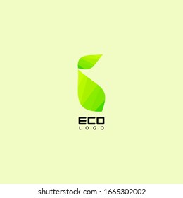 Green eco-friendly logo with leaf patterns for business, natural logo, green abstract logo