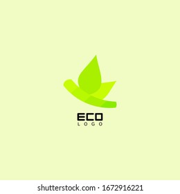 Green eco-friendly logo with leaf patterns for business, natural logo, green abstract logo