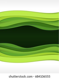 green  eco-friendly  vector paper art illustration paper cut