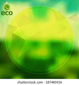 Green ecological abstract background with modern unfocused and polygonal textures. EPS10