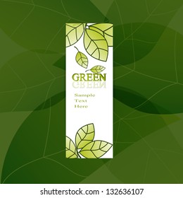 green ecological background sticker tab