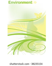 Green ecological card with place for text