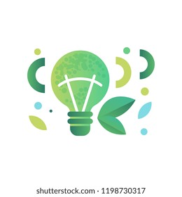 Green ecological lightbulb vector Illustration on a white background