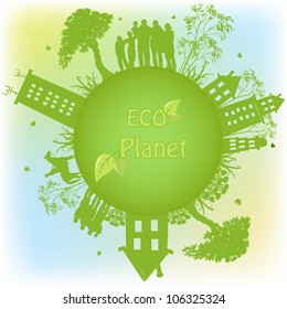 Green ecological planet