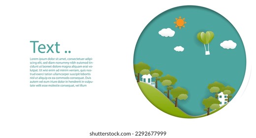 Green ecology and alternative renewable energy.Paper art Vector illustration.ESG  environmental social  Concept
