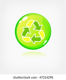 Green ecology button, web icon