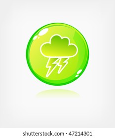 Green ecology button, web icon