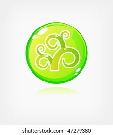Green ecology button, web icon