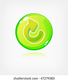Green ecology button, web icon