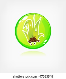 Green ecology button, web icon