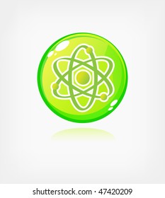 Green ecology button, web icon