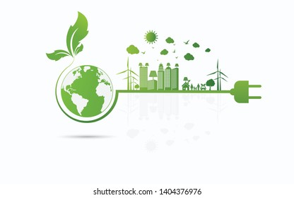 Green ecology City environmentally friendly