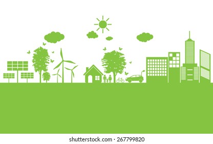  Green ecology City environmentally friendly .
