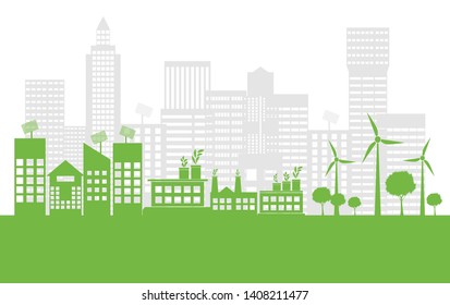 Green ecology city help the world with eco-friendly concept ideas