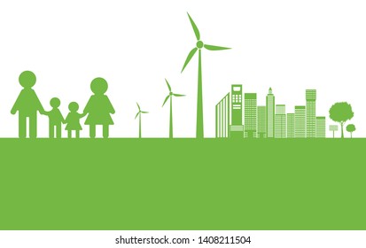 Green ecology city help the world with eco-friendly concept ideas