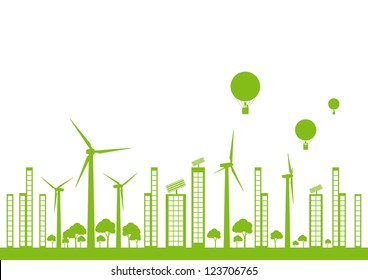 Green ecology city landscape vector background concept