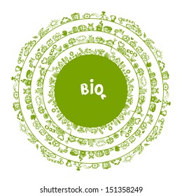 Green ecology concept, circle frame for your design
