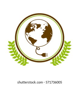 Green ecology concept icon vector illustration graphic design