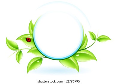 Green ecology concept with plant and ladybird for your design