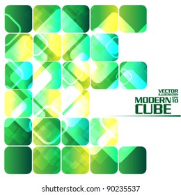 green ecology cube vector background