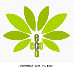 Green ecology eco symbol. Vector illustration