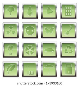 Green, Ecology and environment icon set. vector illustration