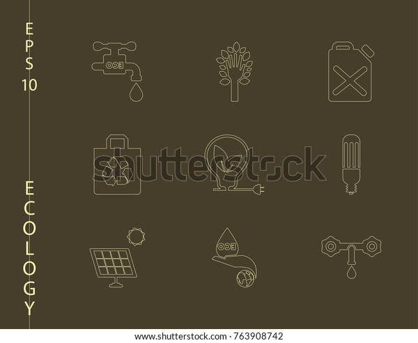 Green, Ecology and environment icon set in
vector format. 9 icons in thin line
sets