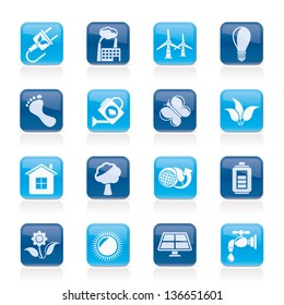 Green, Ecology and environment icons - vector icon set