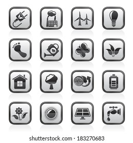 Green, Ecology and environment icons - vector icon set