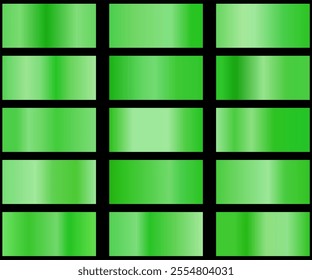 Green ecology gradients. Mega collection of green gradient illustrations for eco backgrounds, cover, frame, ribbon, banner, abel, flyer, card etc.