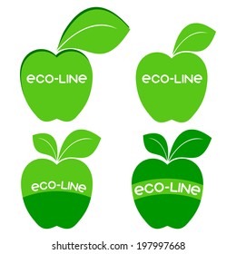 Green ecology icons for design. Vector illustration.