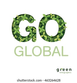 green and Ecology Info-graphic and global