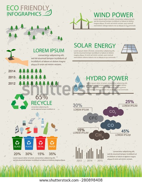green ecology infographics elements and \
background, environment friendly concept. Can be used for  industry\
statistic , business data, web design, info chart, brochure\
template. vector\
illustration