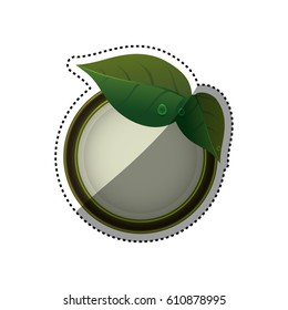 Green ecology label icon vector illustration graphic design