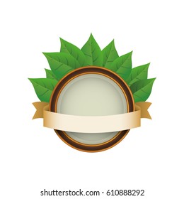 Green ecology label icon vector illustration graphic design