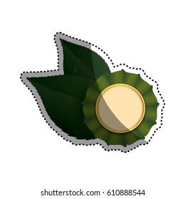 Green ecology label icon vector illustration graphic design
