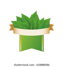 Green ecology label icon vector illustration graphic design