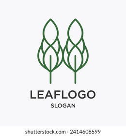 Green Ecology Leaf Vector Logo