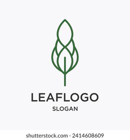 Green Ecology Leaf Vector Logo